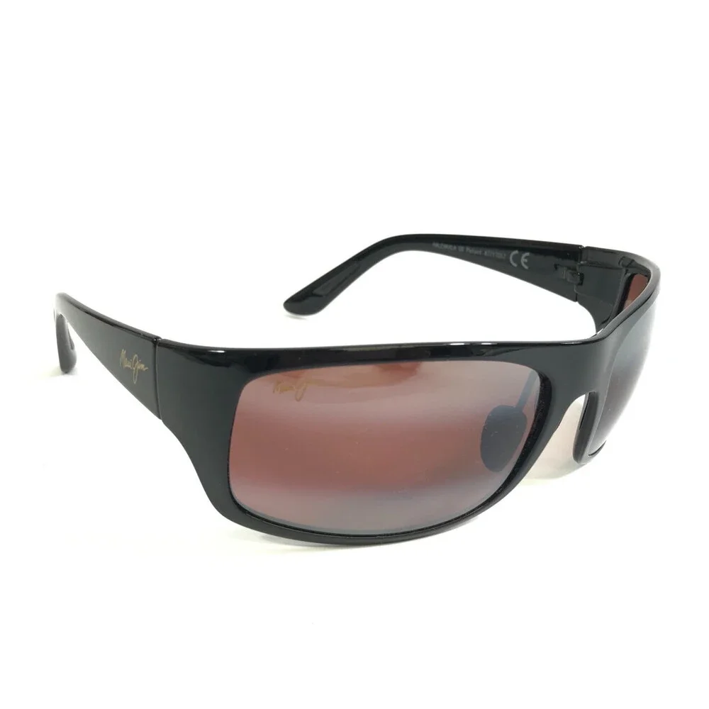 Maui Jim Sunglasses HALEAKALA MJ419-02 Gloss Black Frames w/ Maui Rose Lenses